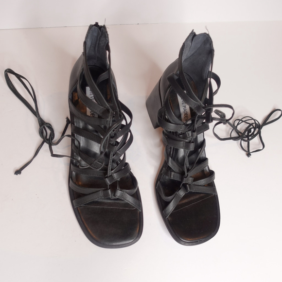 Women's Steve Madden Gladiator Heeled Sandals Size 10M Black - Picture 2 of 8